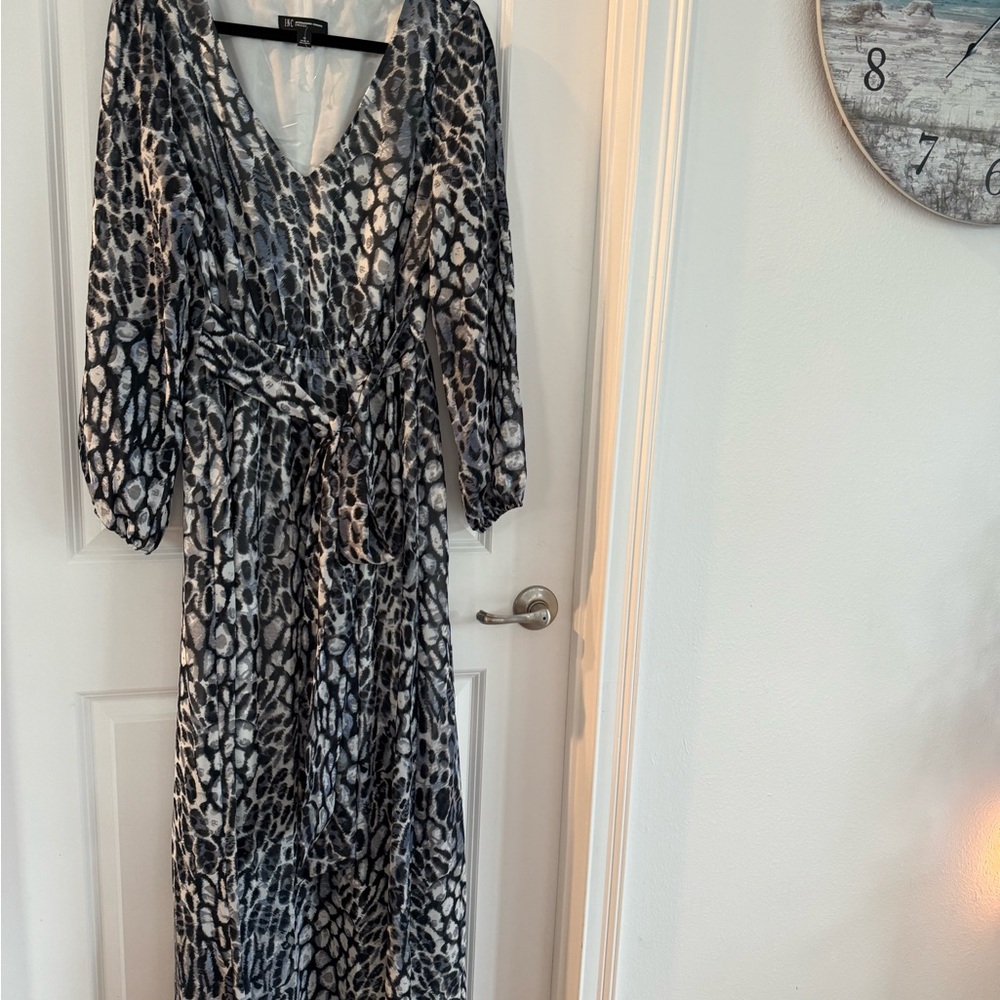 INC International Concepts Animal Print Long Sleeve Dress